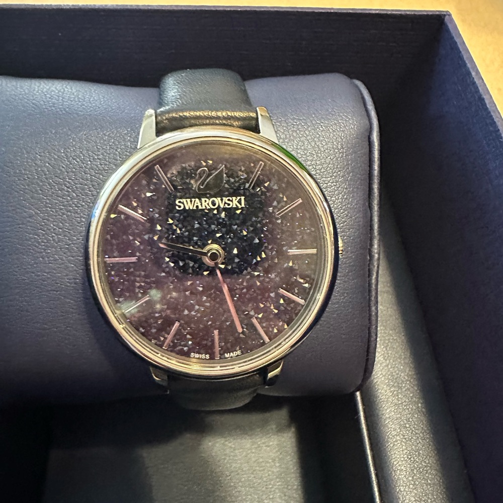 Navy blue Swarovski watch